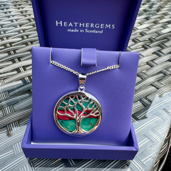 Heathergems Circle Tree of Life Silver Plated Pendant Necklace HP100