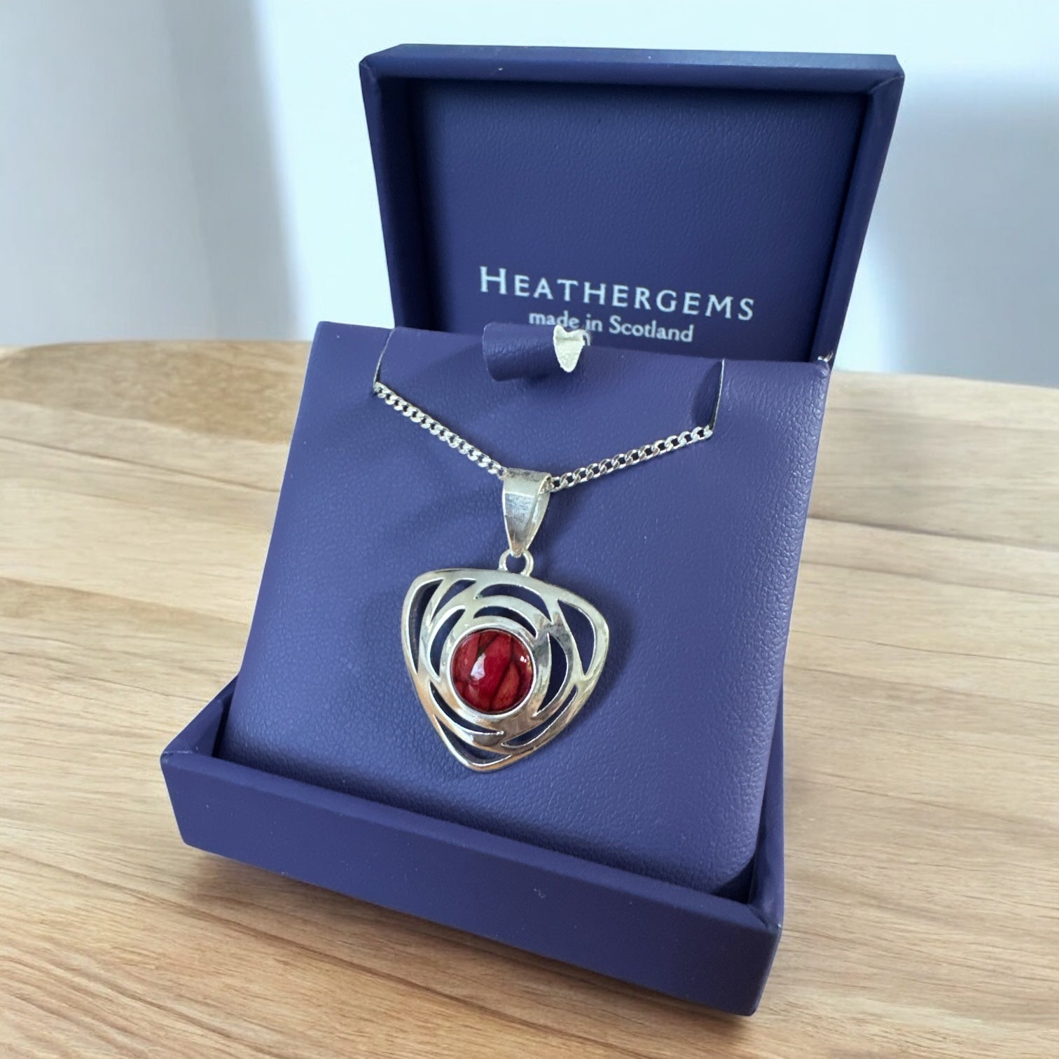 Heathergems Comrie Celtic Pendant Necklace Red