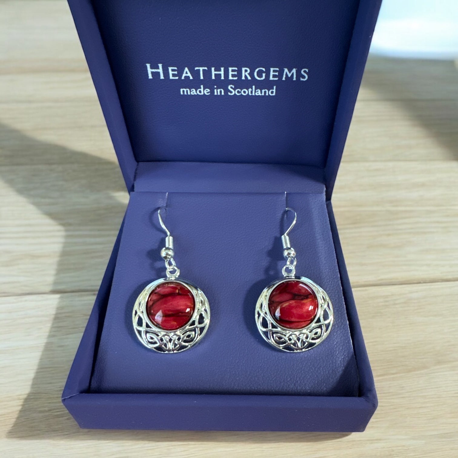 Heathergems  Cormag Celtic Earrings Red