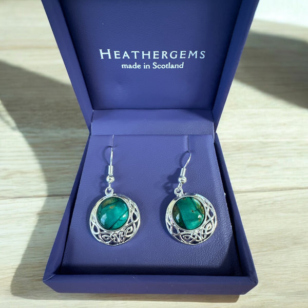 Heathergems  Cormag Celtic Earrings Green