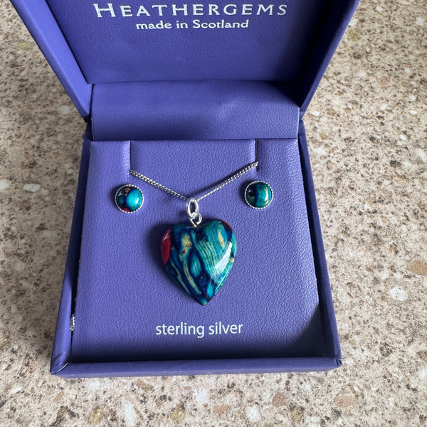 Heathergems Heart Pendant and Earring Set SPE202