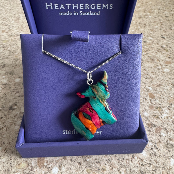 Heathergems Highland Cow Necklace Pendant