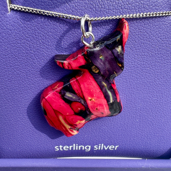 Heathergems Highland Cow Necklace RED