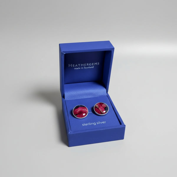 Heathergems Milled  Silver Stud Earrings SE12