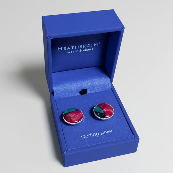 Heathergems Milled  Silver Stud Earrings SE12