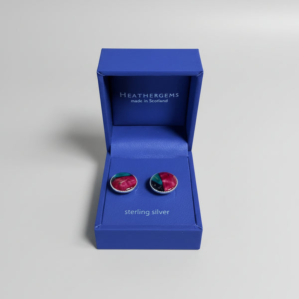 Heathergems Milled  Silver Stud Earrings SE12