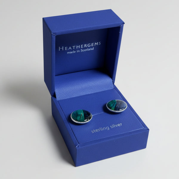 Heathergems Milled  Silver Stud Earrings SE12