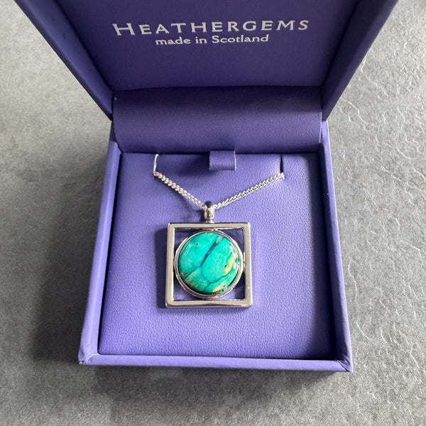 Heathergems Open Square Pendant Necklace 