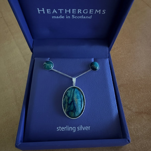 Heathergems Oval Pendant and Earring Set 