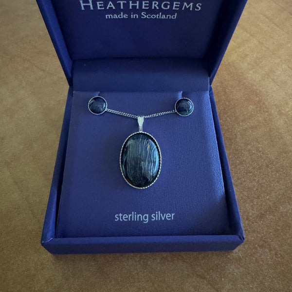 Heathergems Oval Pendant and Earring Set 
