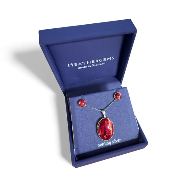 Heathergems Oval Pendant and Earring 