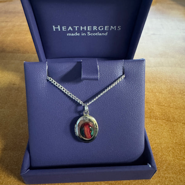 Heathergems Plated Locket  Red green