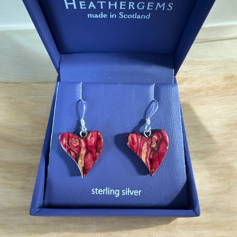Heathergems Quirky Heart Earings Red