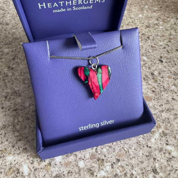 Heathergems Quirky Heart Heather Pendant Necklace SP64