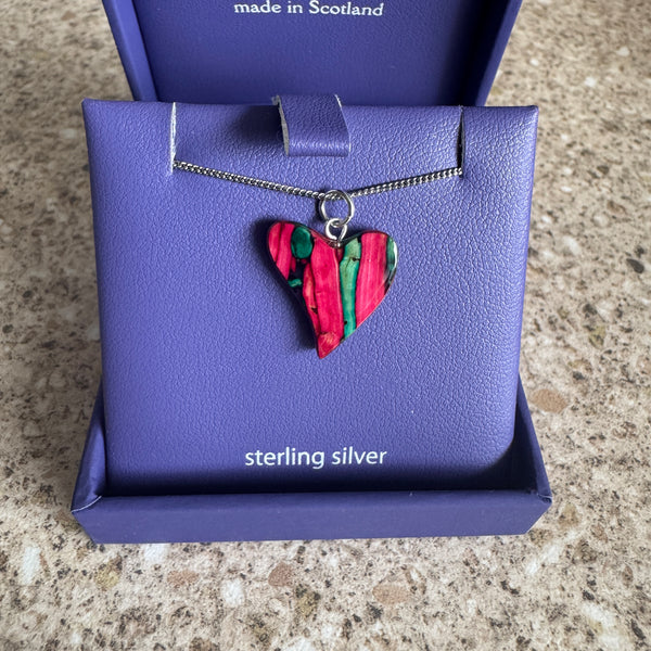 Heathergems Quirky Heart Heather Pendant Necklace SP64