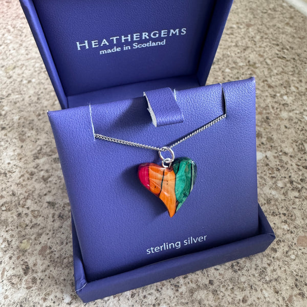 Heathergems Quirky Heart Heather Pendant Necklace SP64