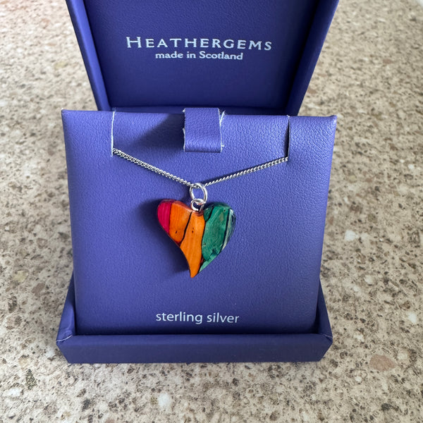 Heathergems Quirky Heart Heather Pendant Necklace SP64