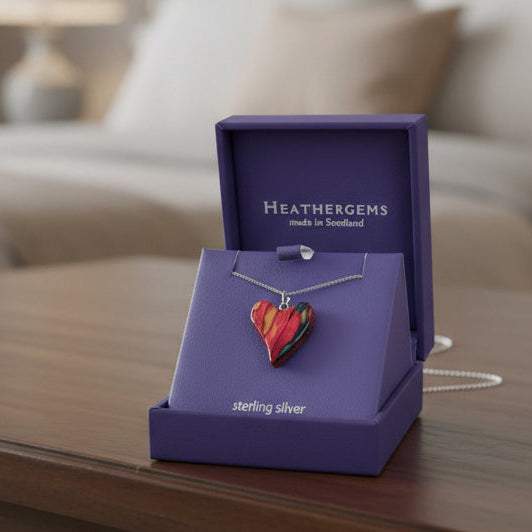Heathergems Quirky Heart Heather Pendant Necklace SP64