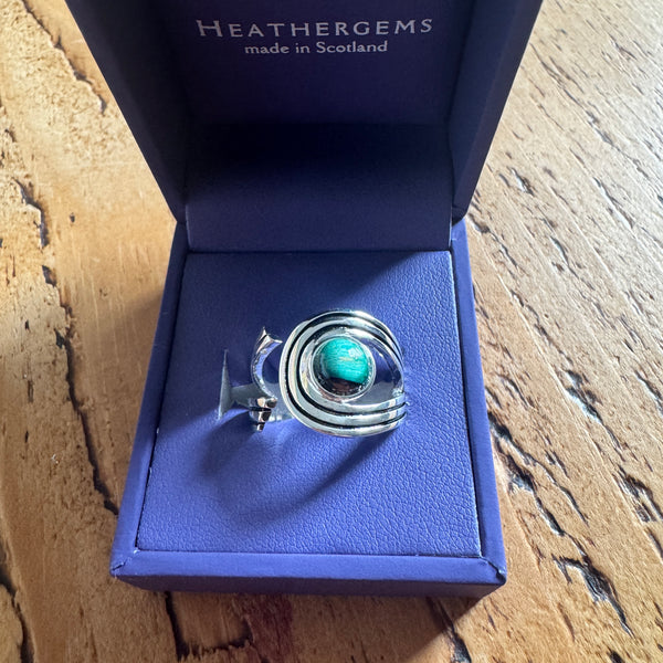 Heathergems Rannoch Swirl Ring Green 1