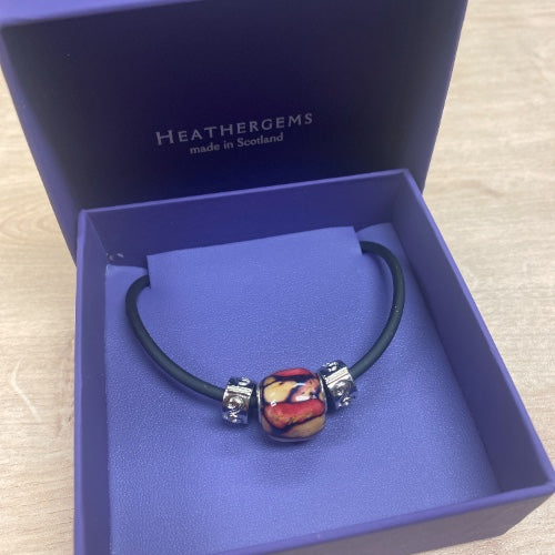 Heathergems Round Heather Bead Bracelet HBR6 Red