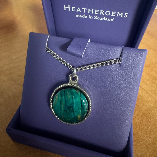 Heathergems Round Pewter Pendant Necklace