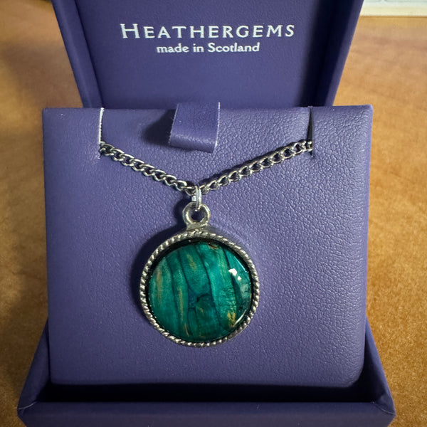 Heathergems Round Pewter Pendant Necklace