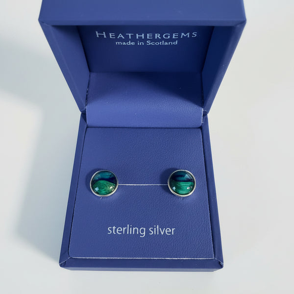 Heathergems Round Stud Silver Earrings SE9