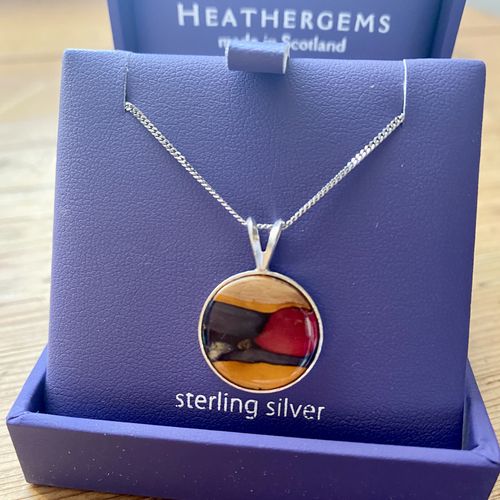 Heathergems Silver Circle Pendant Necklace SP432 MULTI