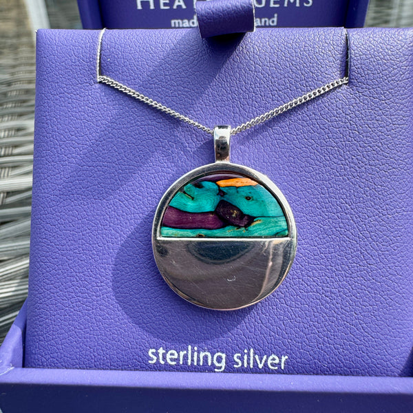 Heathergems Skye Circle Heather Pendant Necklace SP435