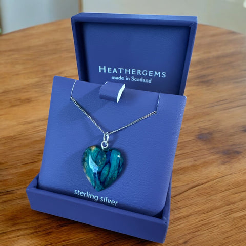 Heathergems Small Heart Pendant Gre