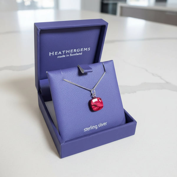 Heathergems Small Square Pendant Necklace 