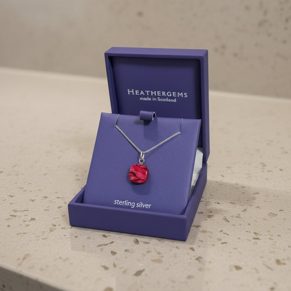 Heathergems Small Square Pendant Necklace 
