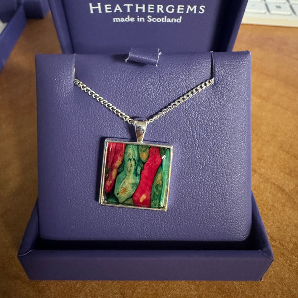 Heathergems Square Pendant Necklace 