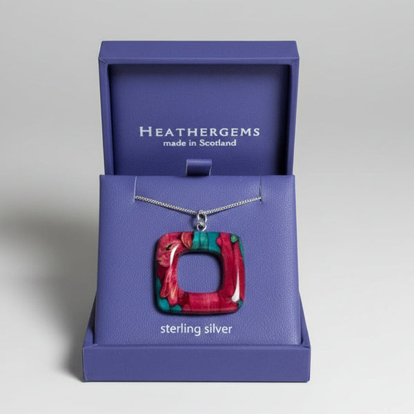 Heathergems Square Pendant Necklace 