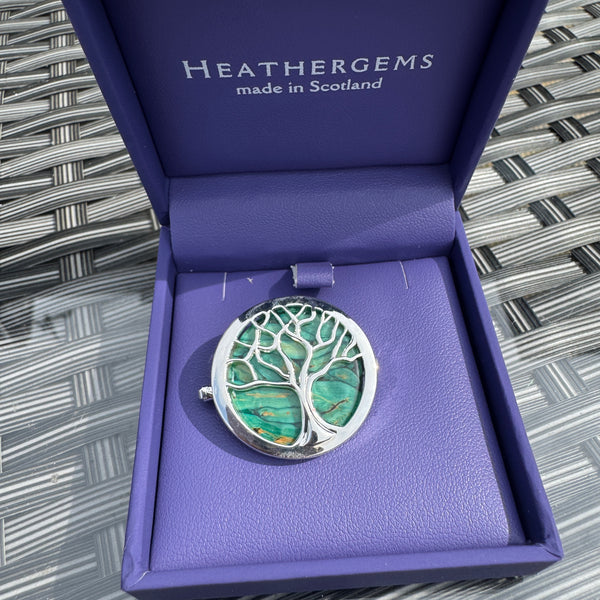 Heathergems Tree of Life Brooch HB79 Green
