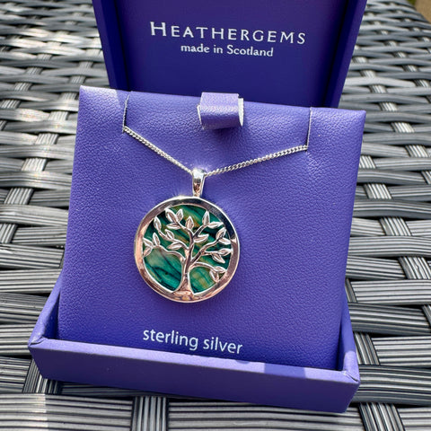 Heathergems Tree of Life Pendant SP437 -TURQ