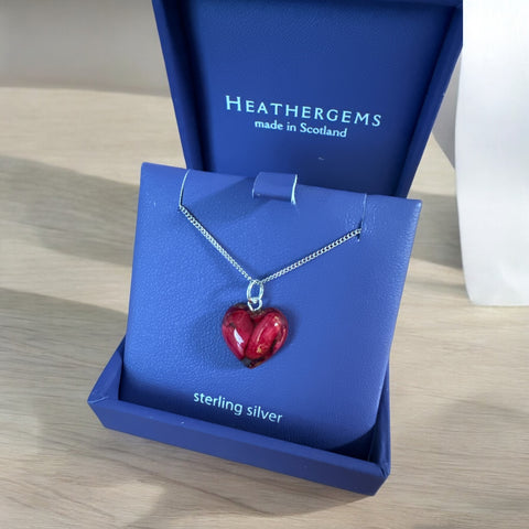 Heathergems Wee Heart Heather Pendant RED