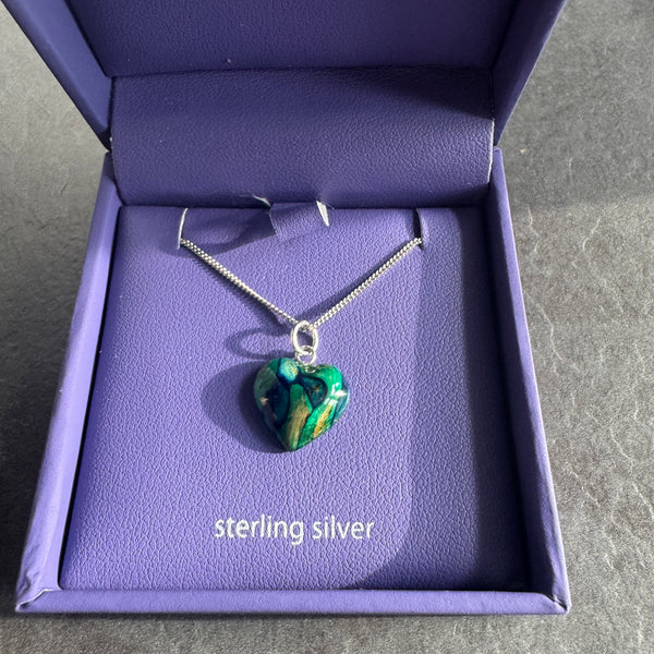 Heathergems Wee Heart Heather Pendant SP10 Green
