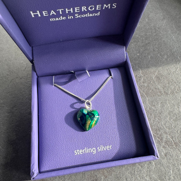 Heathergems Wee Heart Heather Pendant SP10 Green