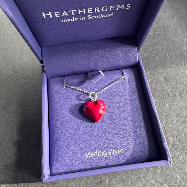 Heathergems Wee Heart Heather Pendant SP10 RED