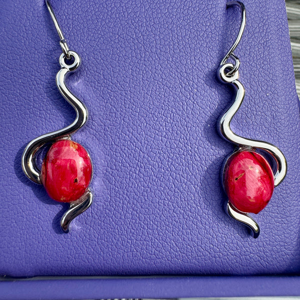 Heathergems Wiggle Earrings HE92 RED