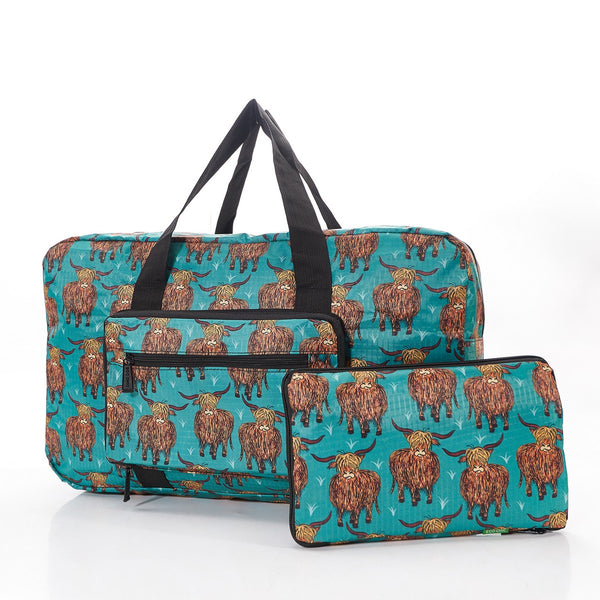 Highland Cow Holdall Teal