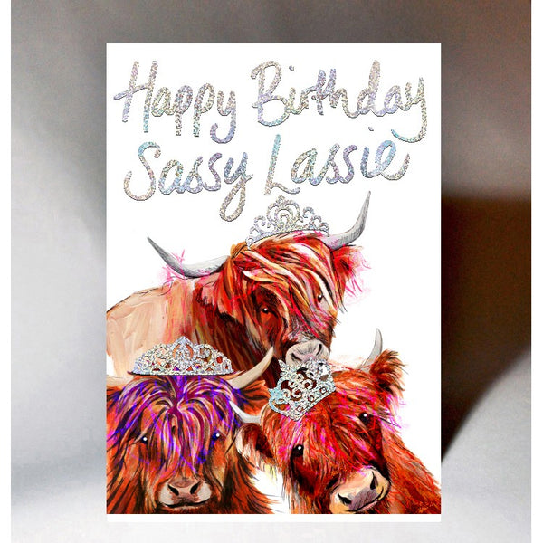 Highland Cow Birthday Card  Sassy Lassie