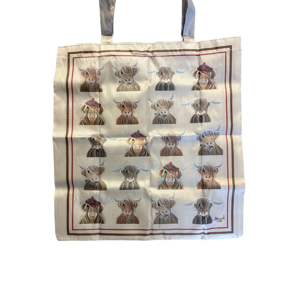 Highland Cow Family Foldable Bag