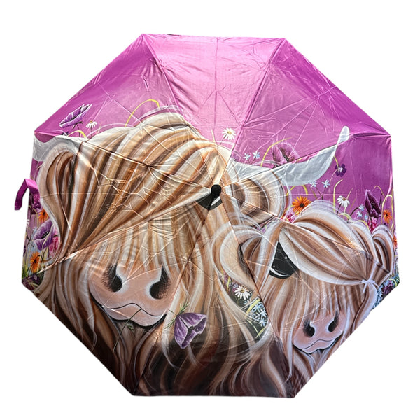 Highland Cow Fields of Love umbrella 