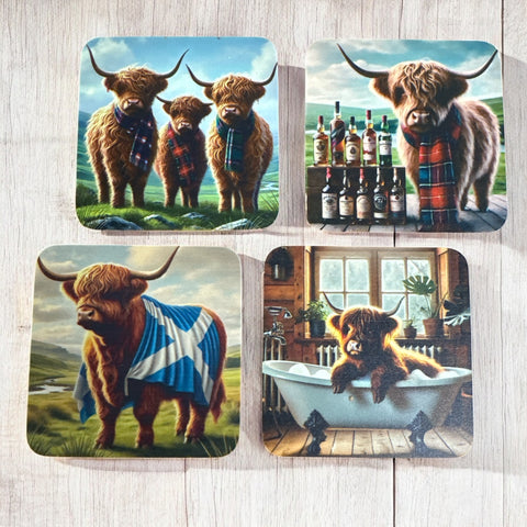 Highland Cow Fridge Coasters