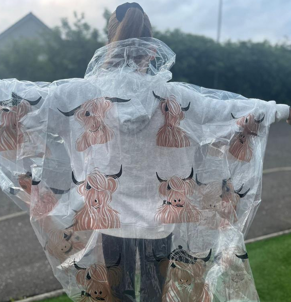 Highland Cow Shower poncho
