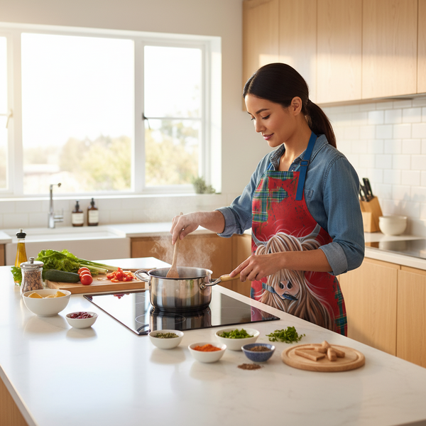 Highland Cow Tartan Paint Apron