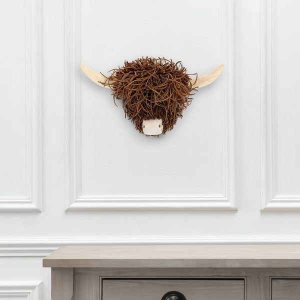 Highland Cow Wall Mounted Hand Crafted Sculpture