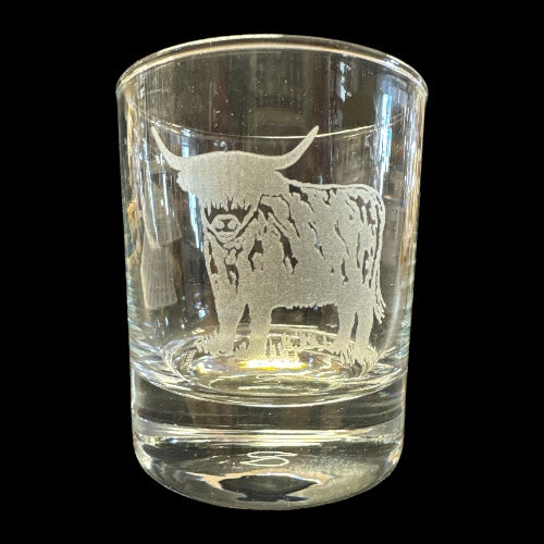 Highland Cow Whisky Glass